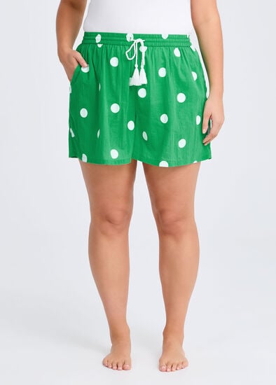 Plus Size Cotton Spot Beach Short