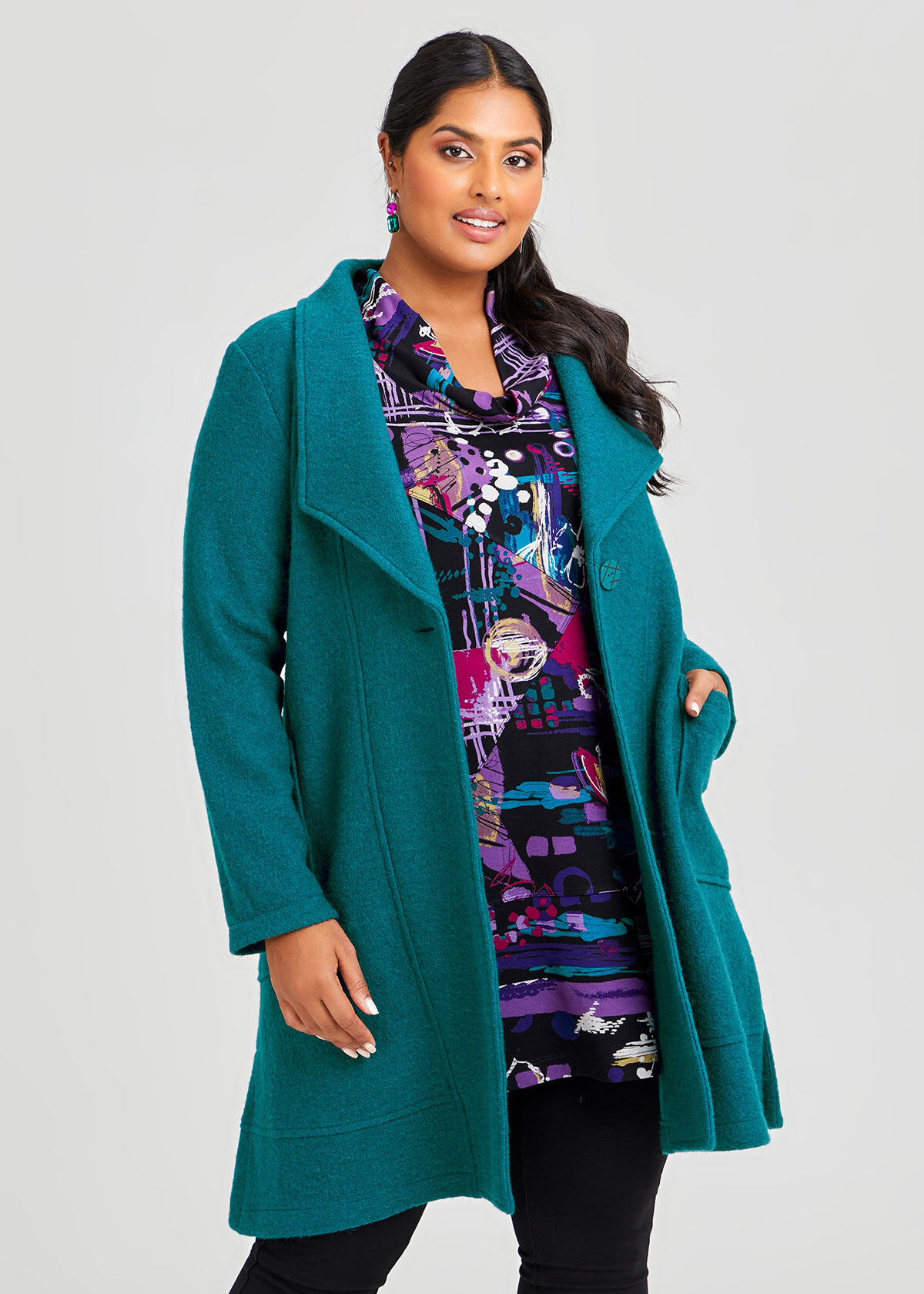 Green long wool new arrivals coat