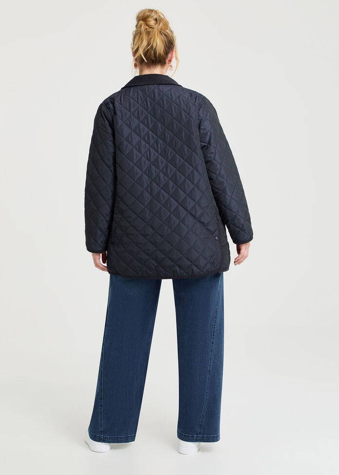 Quilted Cord Trim Barn Jacket, , hi-res