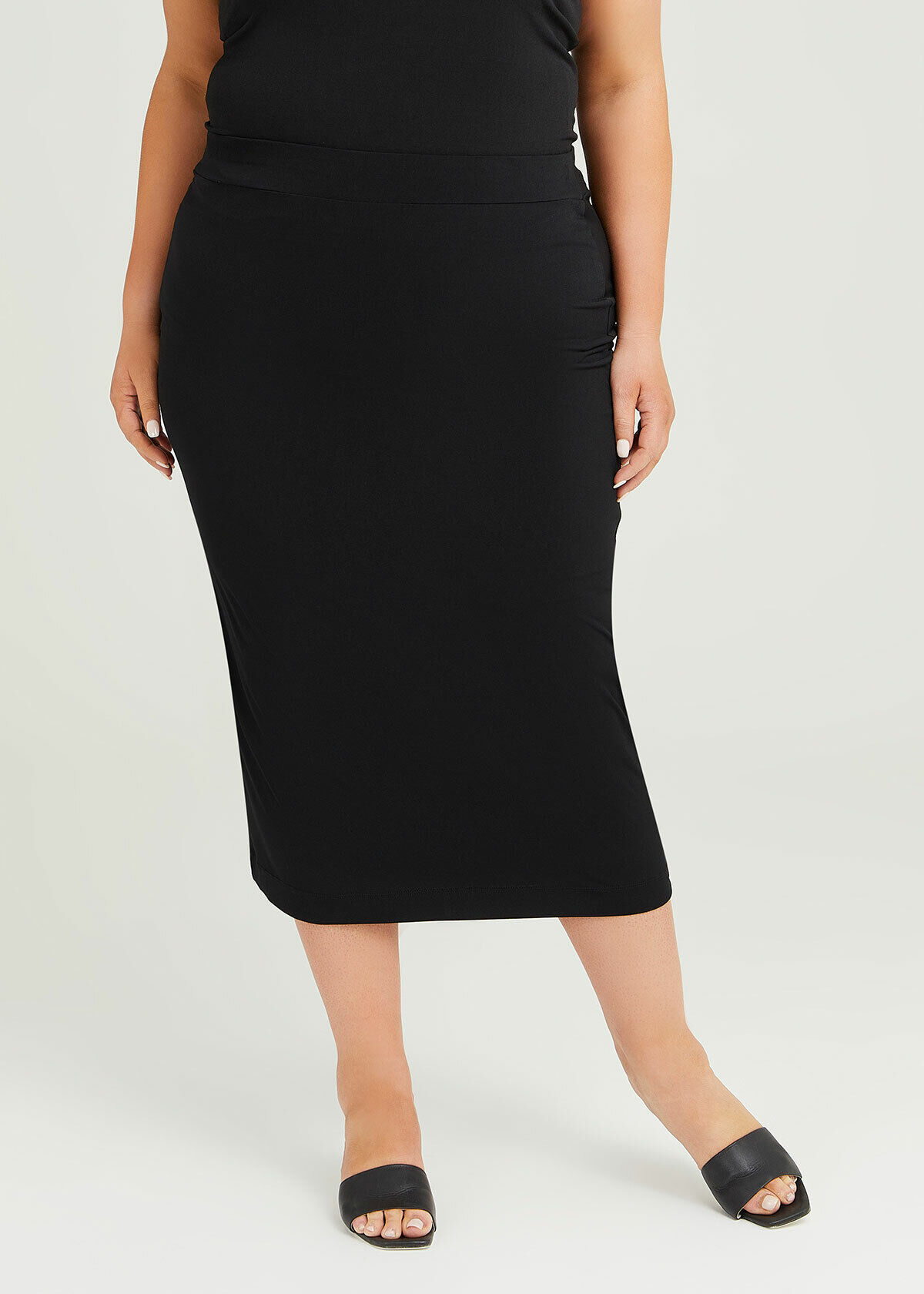 Black work skirt plus size outlet