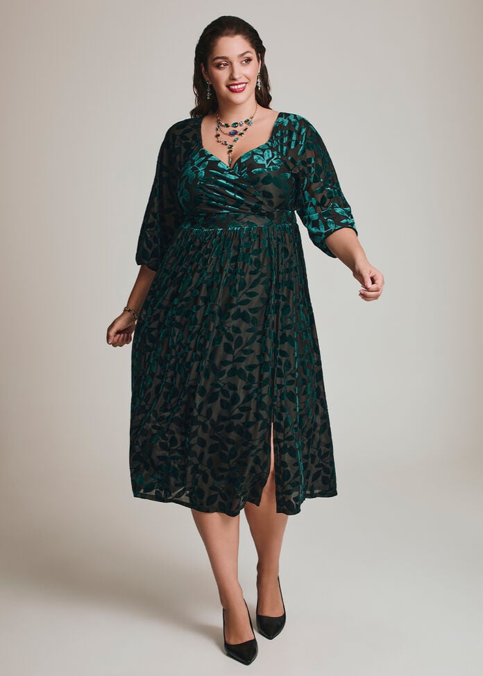 Vivi Burnout Velvet Evening Dress, , hi-res