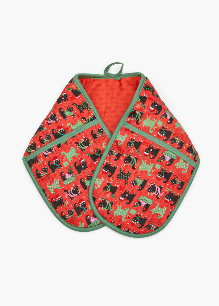 Cat Christmas Oven Mitt, , hi-res