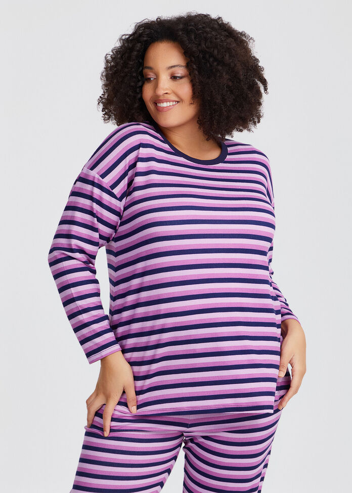 Lounge Stripe Top, , hi-res