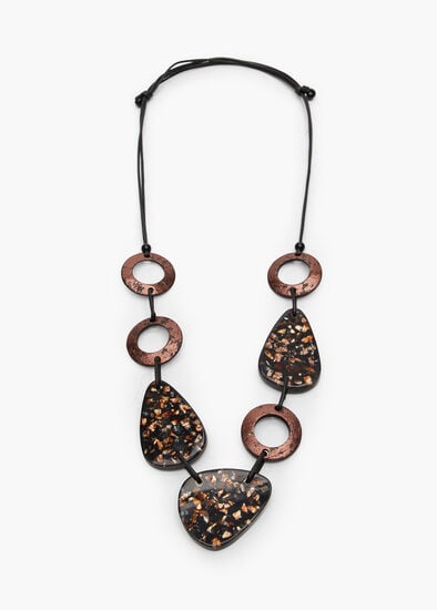 Plus Size Abstract Bead Resin Necklace