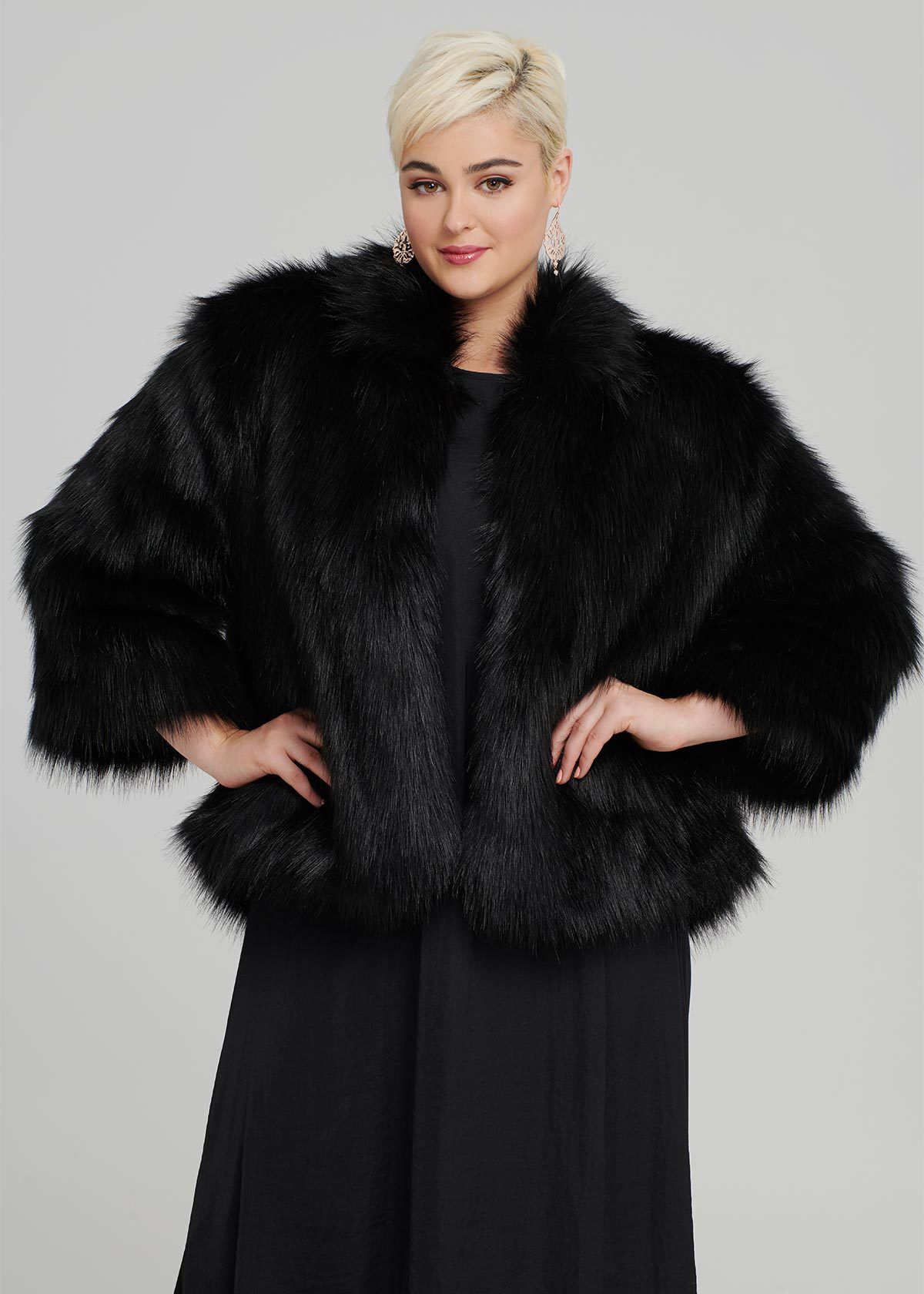 Plus size faux fur coats australia on sale