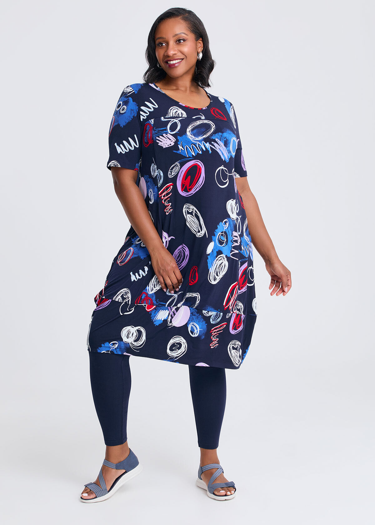 Plus Size Women's Navy Bamboo Breezy 7/8 Leggings | Taking Shape AU