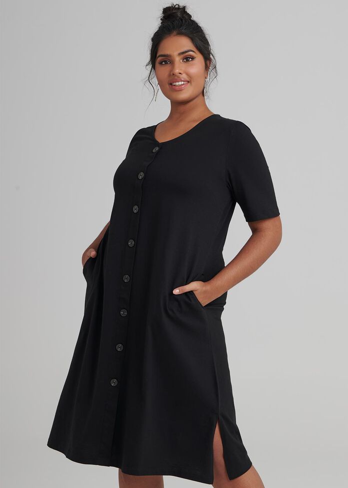 Button Down Dress, , hi-res