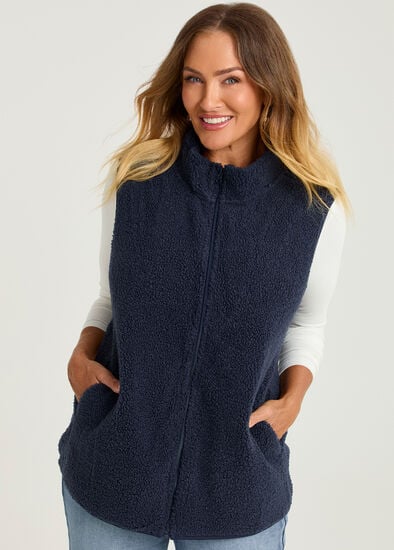 Plus Size Teddy Vest