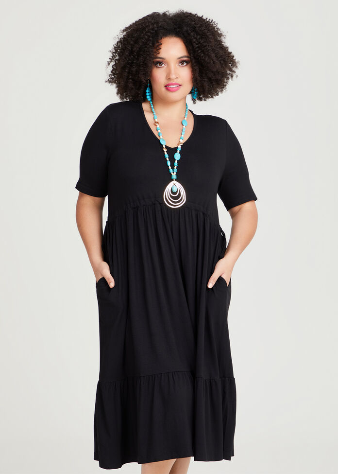 Shop Plus Size Natural Lani Dress in Black | Taking Shape AU
