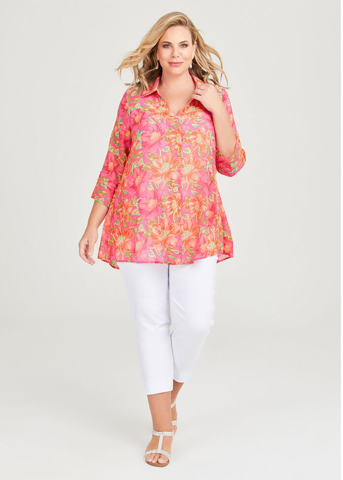 Shop Plus Size Floral Swing Shirt in Multi | Taking Shape AU