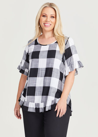 Plus Size Adriana Check Natural Top