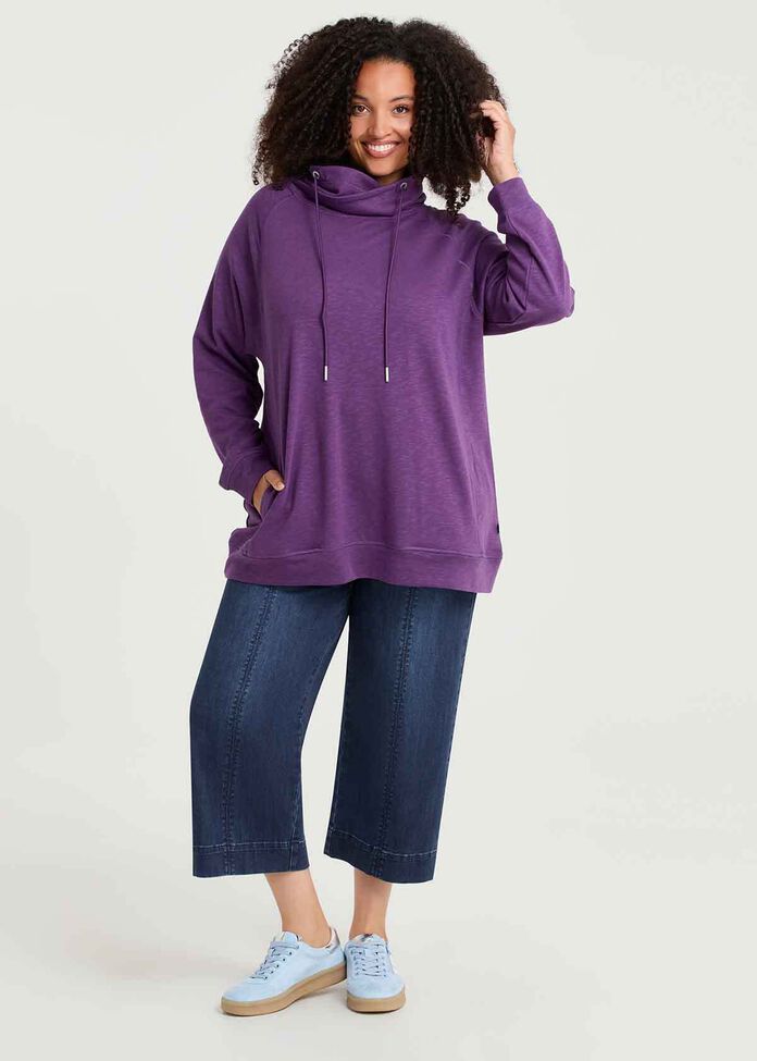 Drawstring Collar Sweat, , hi-res
