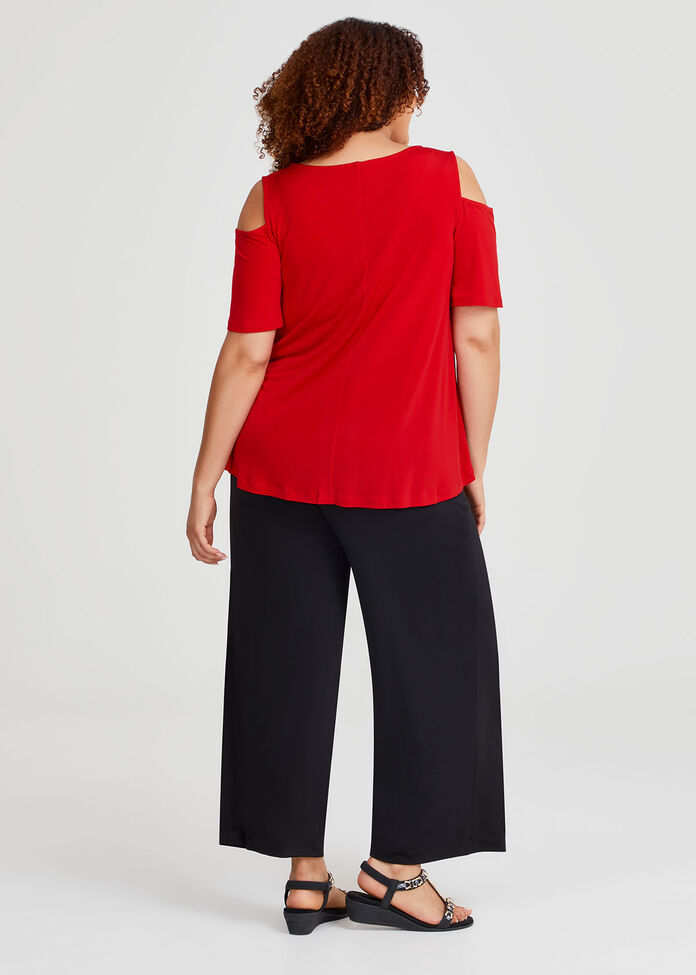 Shop Plus Size Cold Shoulder Luna Top, Red | Taking Shape NZ