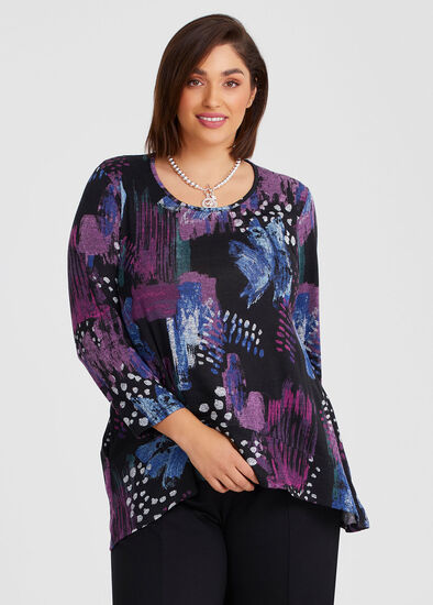Plus Size Snug Abstract Prism Top