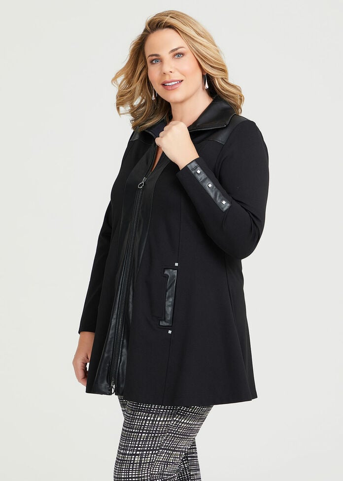 Shop Plus Size Zip Bamboo & Pleather Jacket in Black | Taking Shape AU