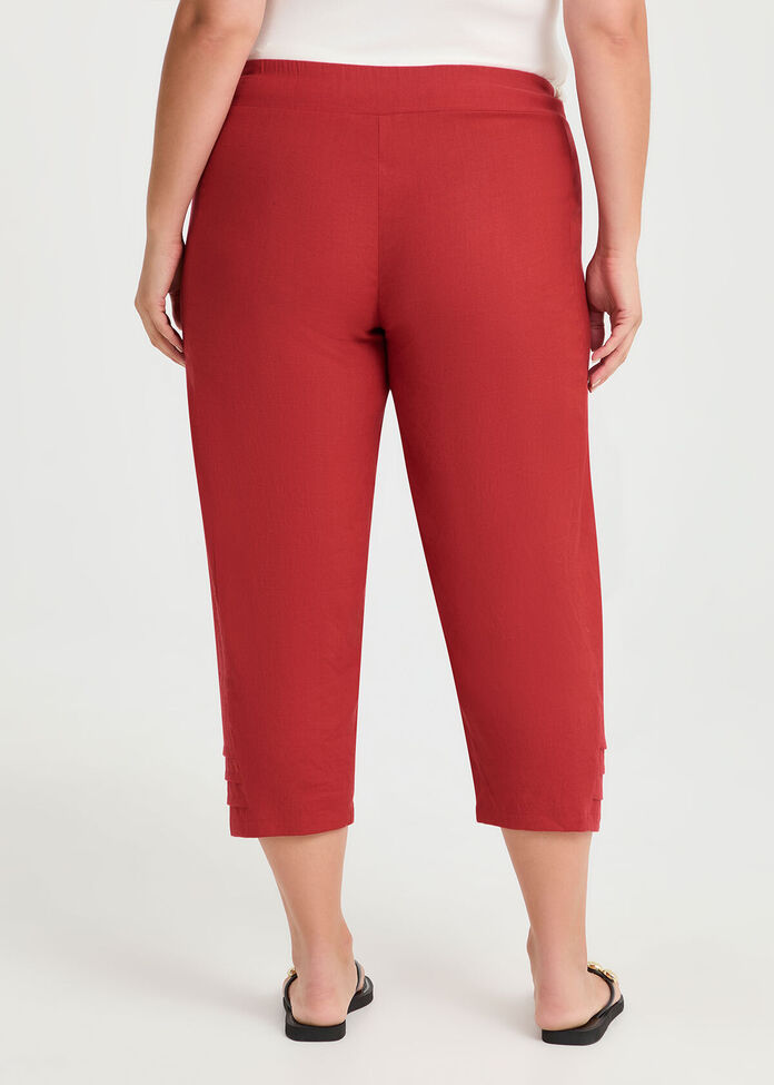 Stretch Linen Kyra Crop Pant, , hi-res