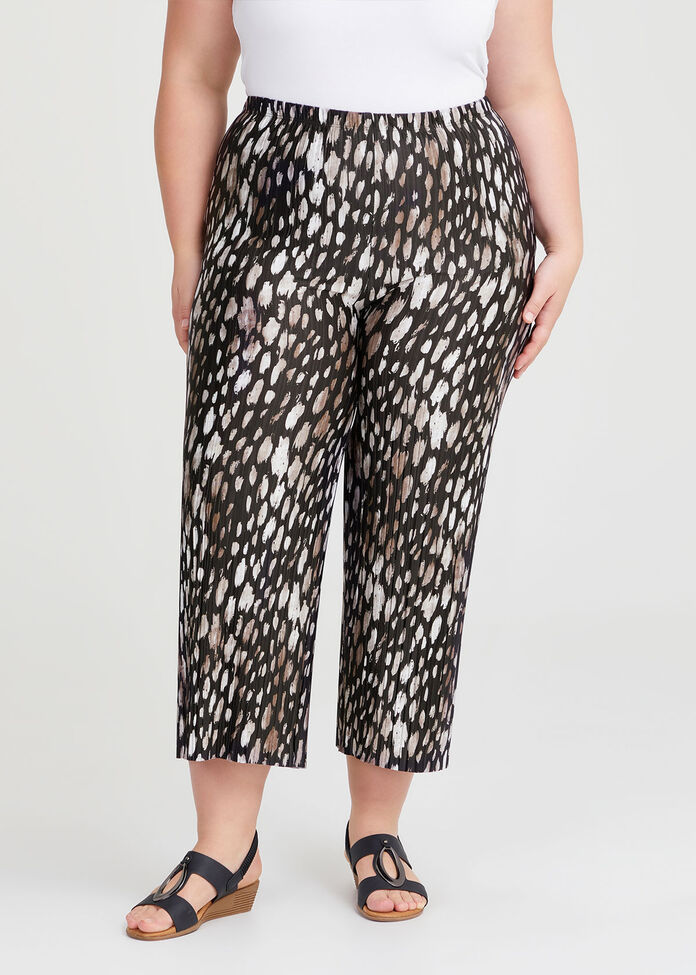 Pleated Luna Culotte Pant, LEOPARD, hi-res