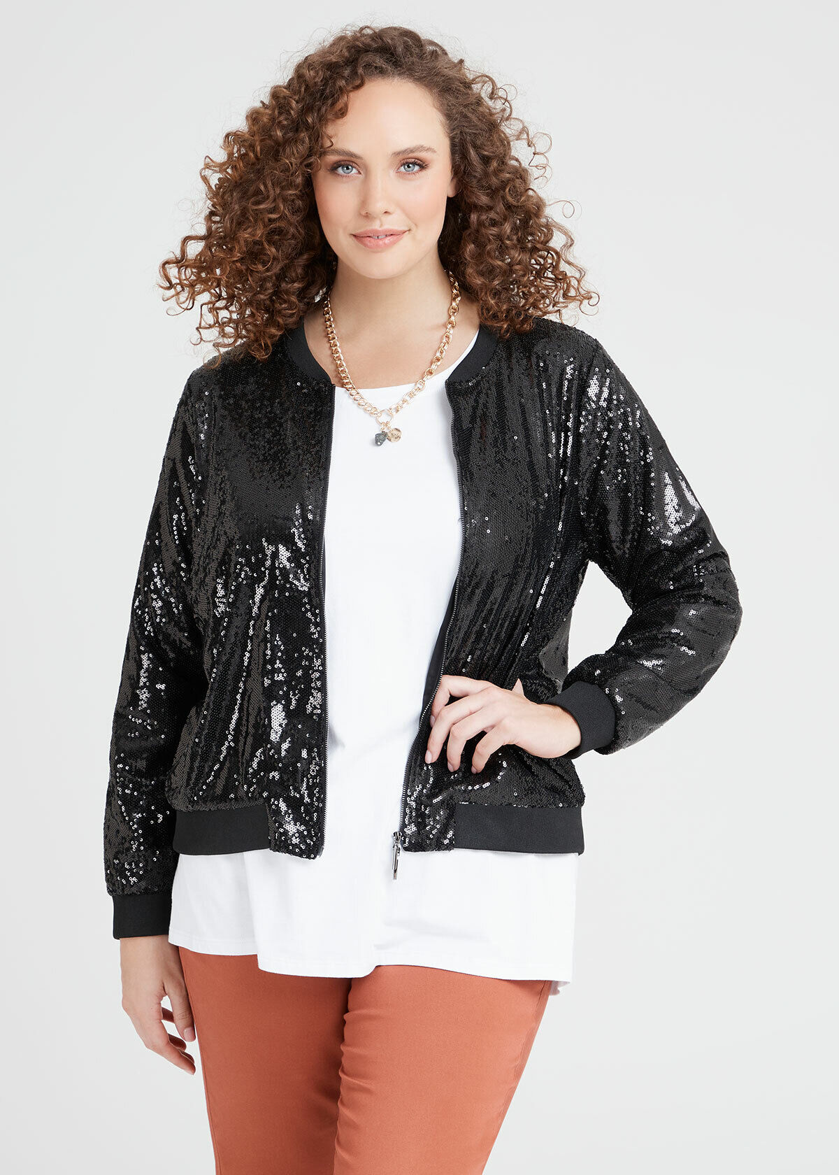 Black sequin bomber deals jacket plus size