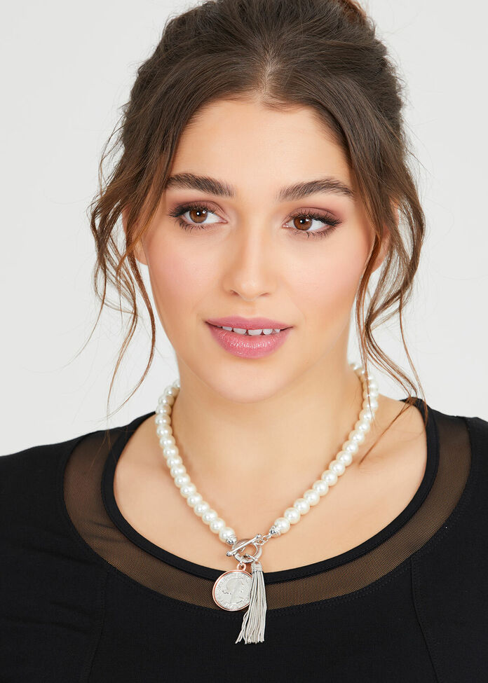 Pearl Tassel Necklace, , hi-res