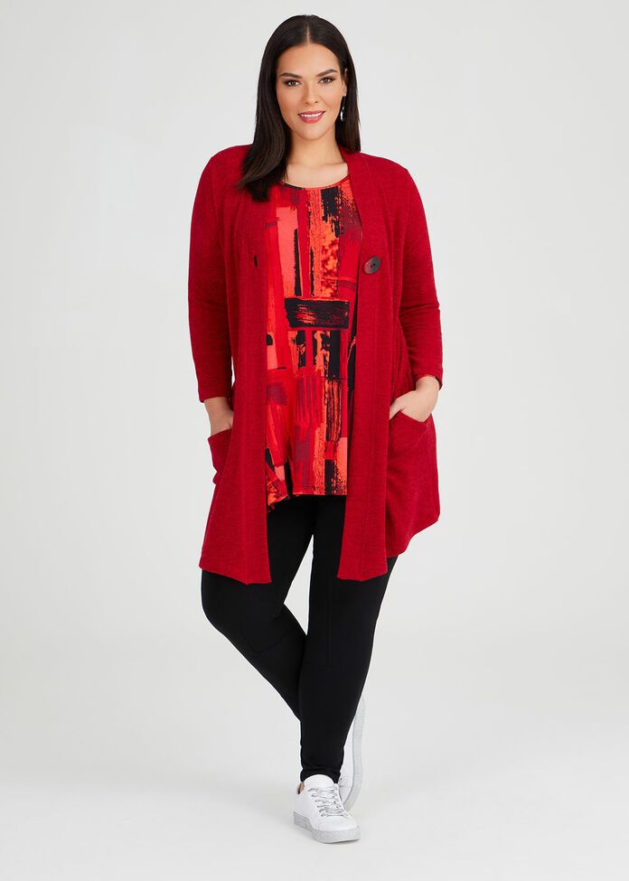 Shop Plus Size Artistry Cardigan in Red | Sizes 12-30 | Taking Shape AU