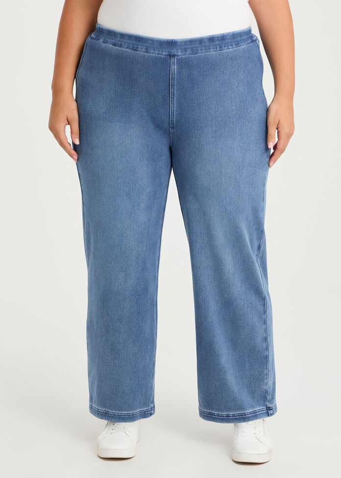 Petite Travel Wide Leg Jean, , hi-res
