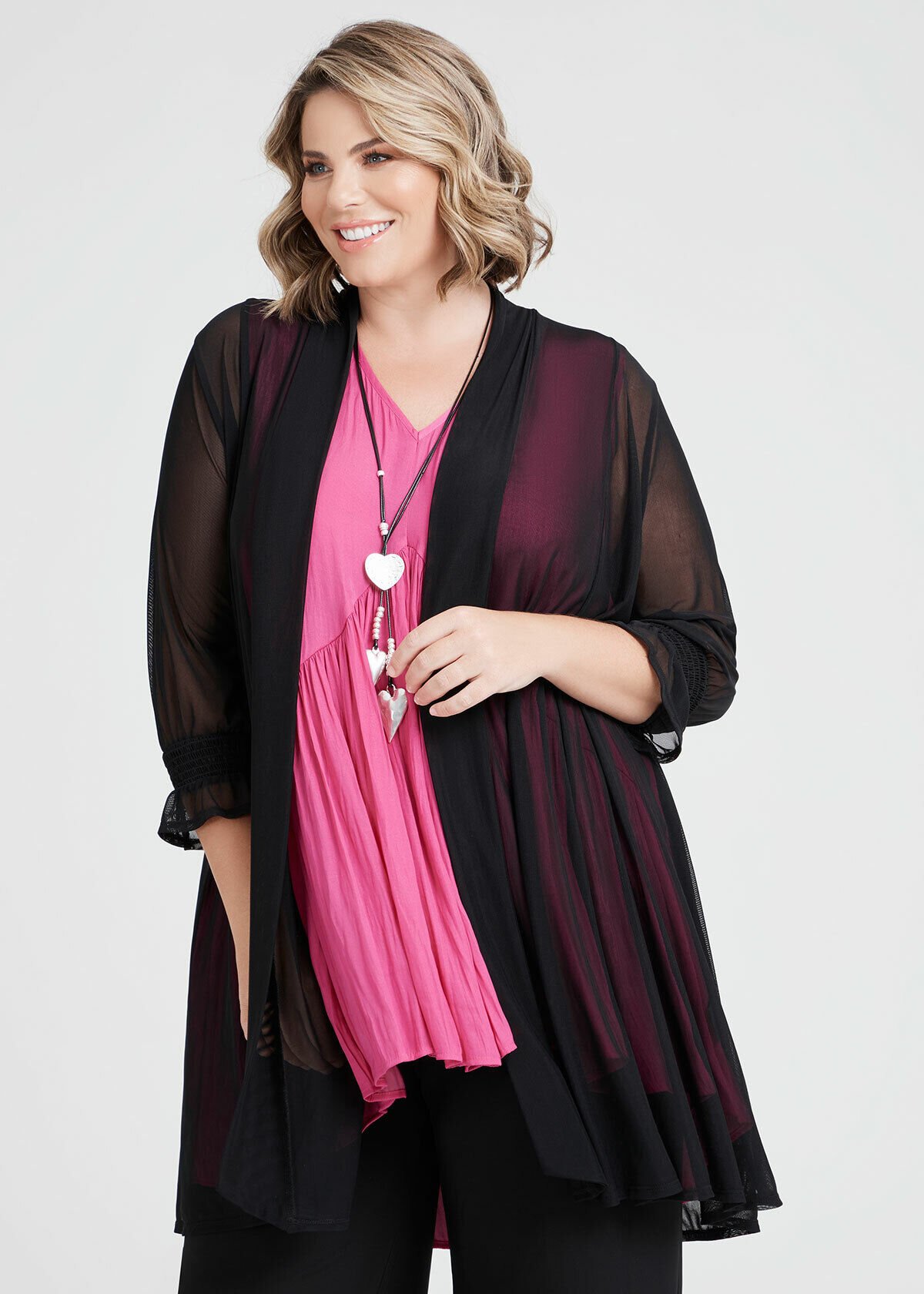 Mesh Sera Drape Cardigan