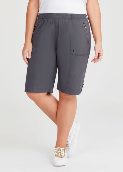 Plus Size Zip Pocket Cargo Short