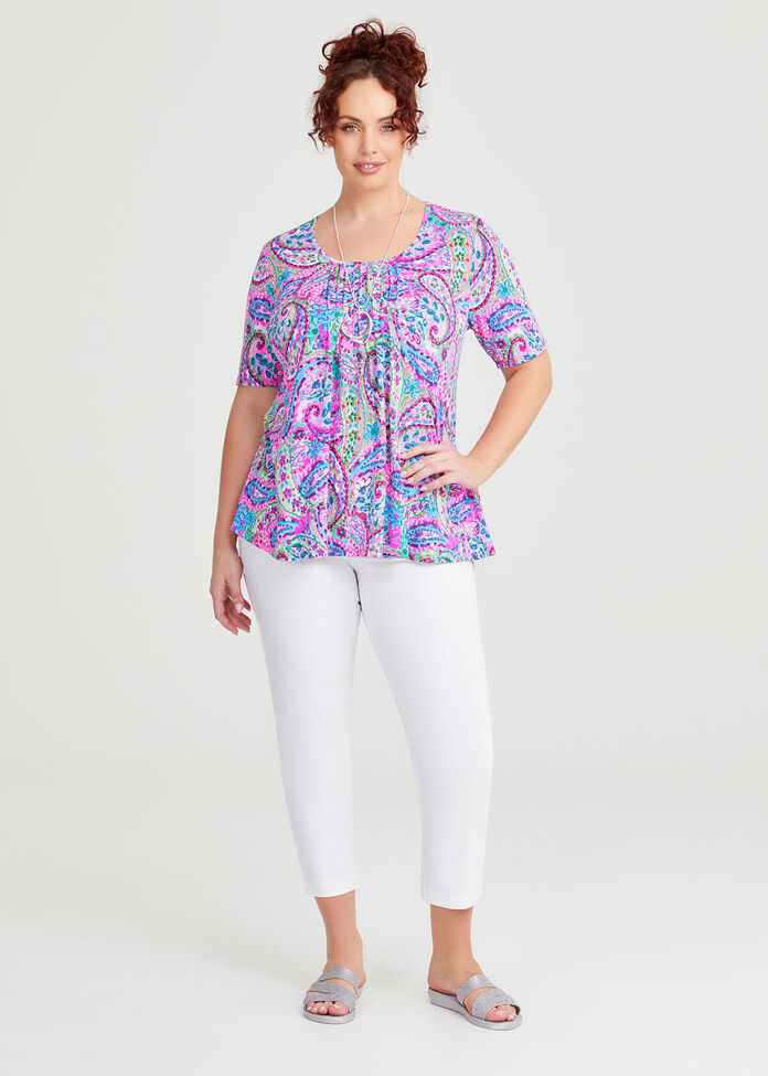 Shop Plus Size Pintuck Detail Top in Multi Taking Shape NZ