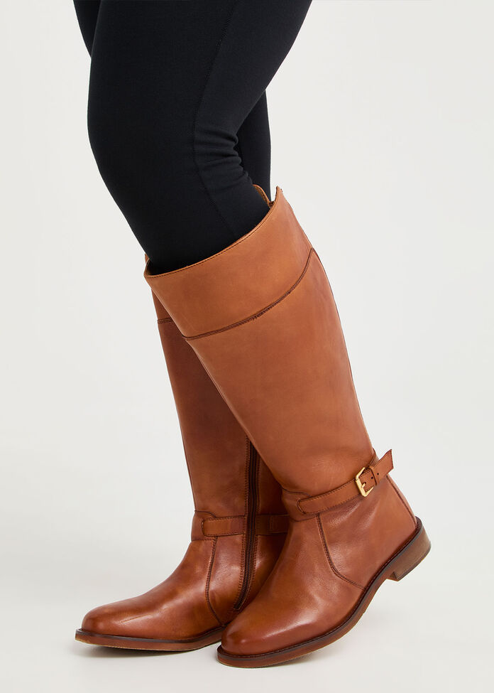Leather Buckle Knee Boot, , hi-res