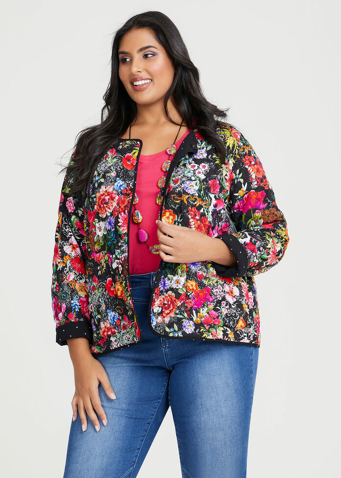 Natural Reversible Print Jacket, , hi-res