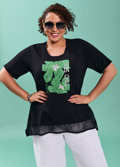 Plus Size Natural Tres Chic Floral Top