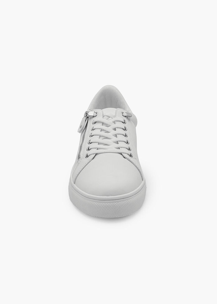 Shop White Side Zip Sneaker | Comfortable Shoes | Taking Shape AU