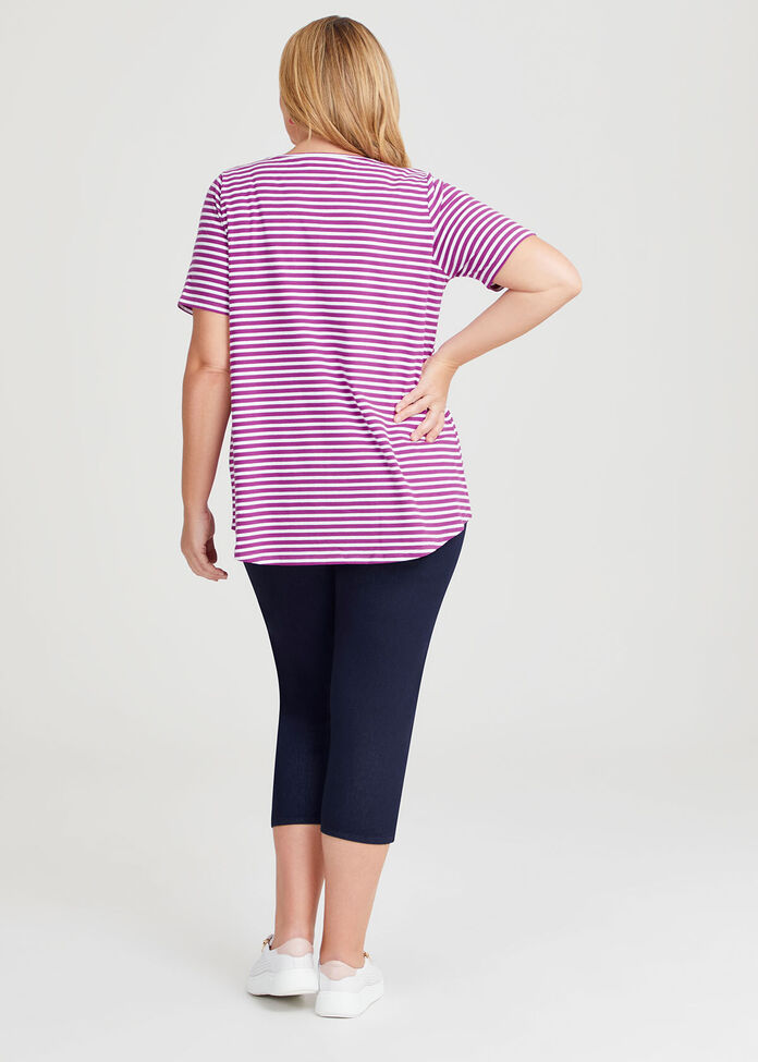 Good Earth Australian Cotton Stripe T-shirt, , hi-res