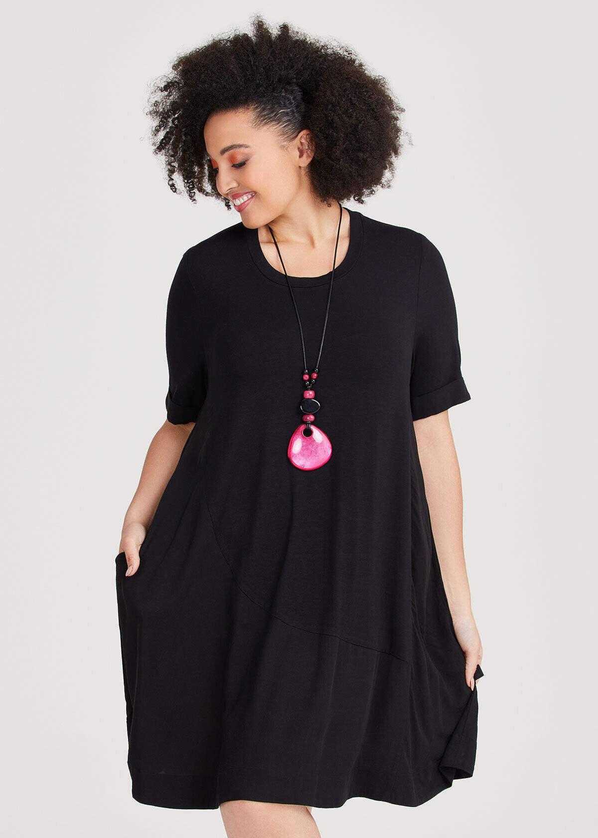 Shop Plus Size Natural Summer Days Tunic in Black Taking Shape AU