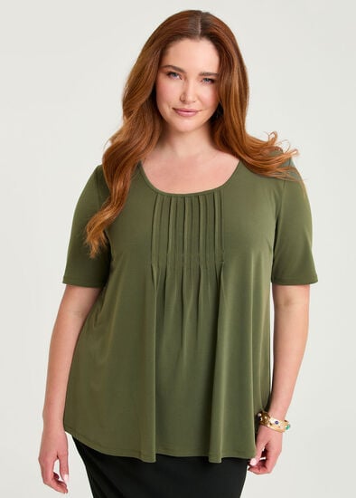 Plus Size Pintuck Detail Top