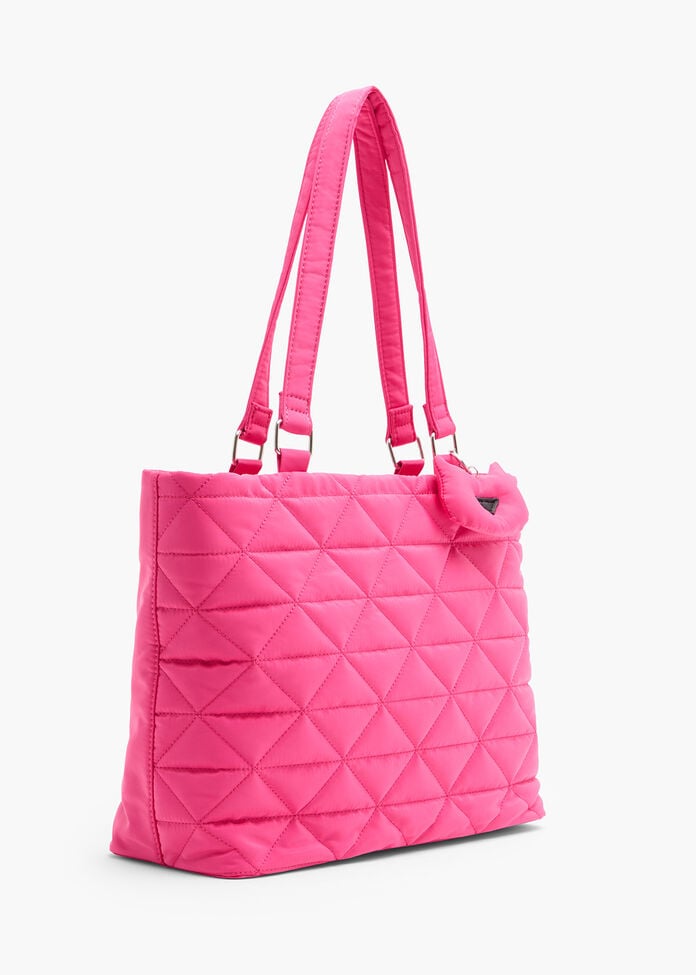 Puffy Quilted Tote Bag, , hi-res