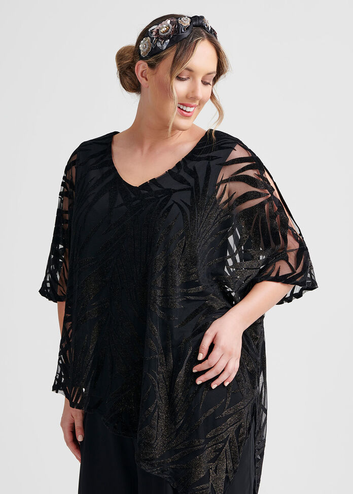 Carmel Palm Flocked Top, , hi-res