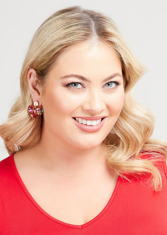 Shop Glitter Heart Earrings Accessories Taking Shape AU