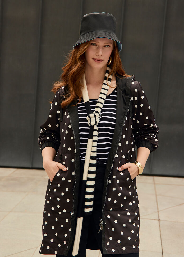 Reversible Shower Resist Mia Polka Dot Jacket, , hi-res