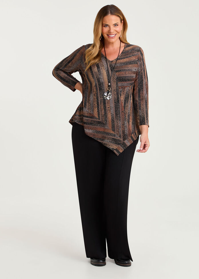 Chevron Stripe Burnout Tunic, , hi-res