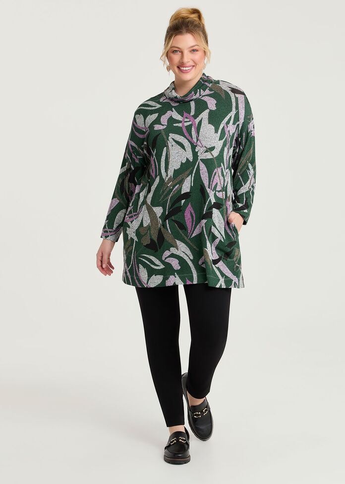 Bamboo Cosy Leafy Print Tunic, , hi-res