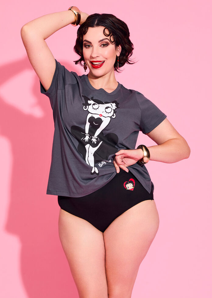 2 Pack Betty Boop Lace Trim Briefs, , hi-res
