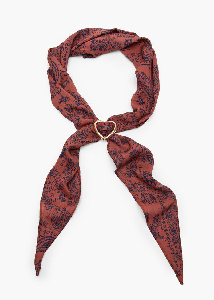 Bandana Thin Scarf With Loveheart, , hi-res