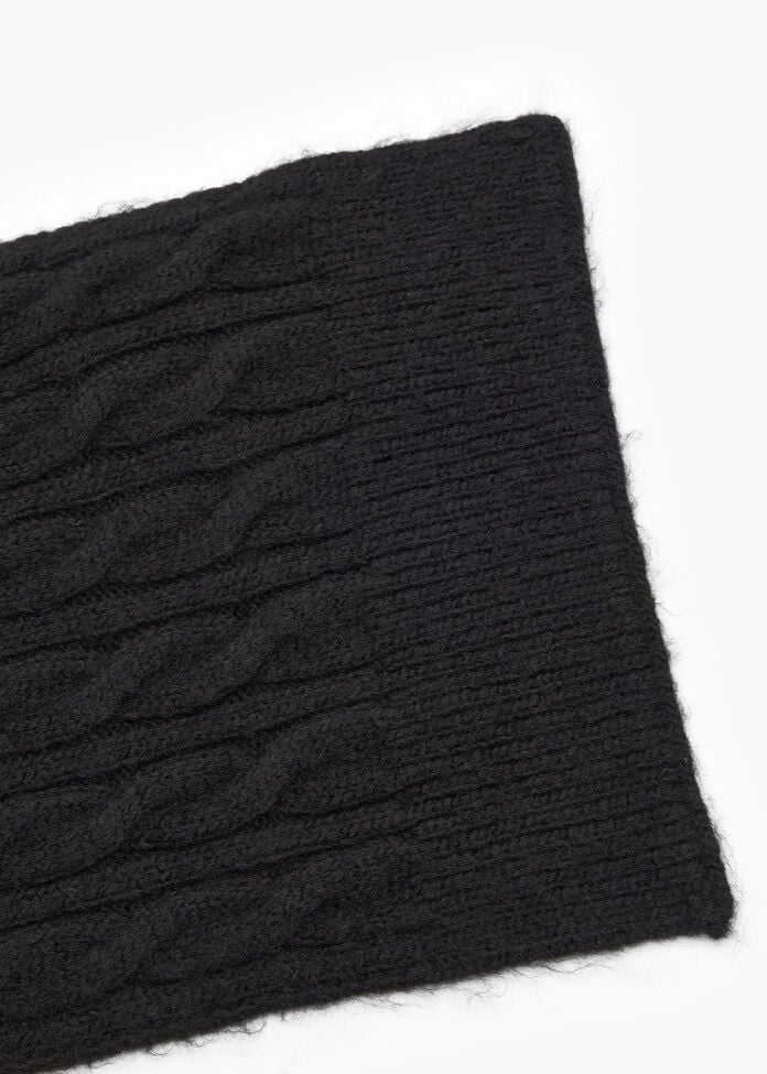 Shop Mottled Cable Knit Scarf in Black | Accessories | Taking Shape NZ