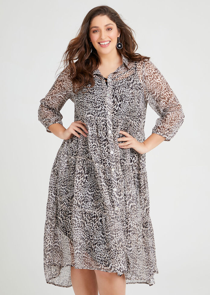 Wild Animal Boho Shirt Dress, , hi-res