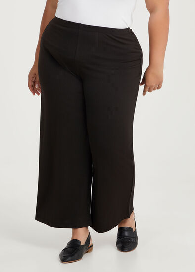 Plus Size Ribbed Wide Leg Pant