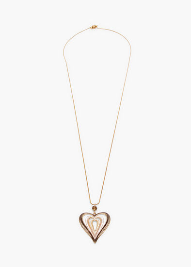Layered Enamel Heart Necklace