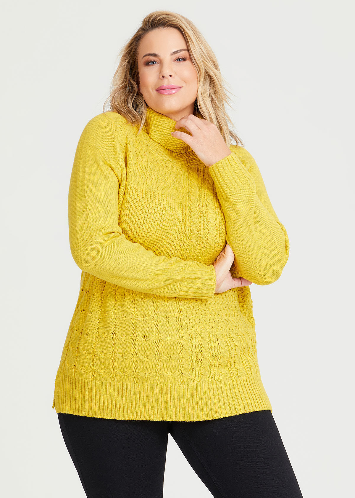 Plus size mustard jumper online