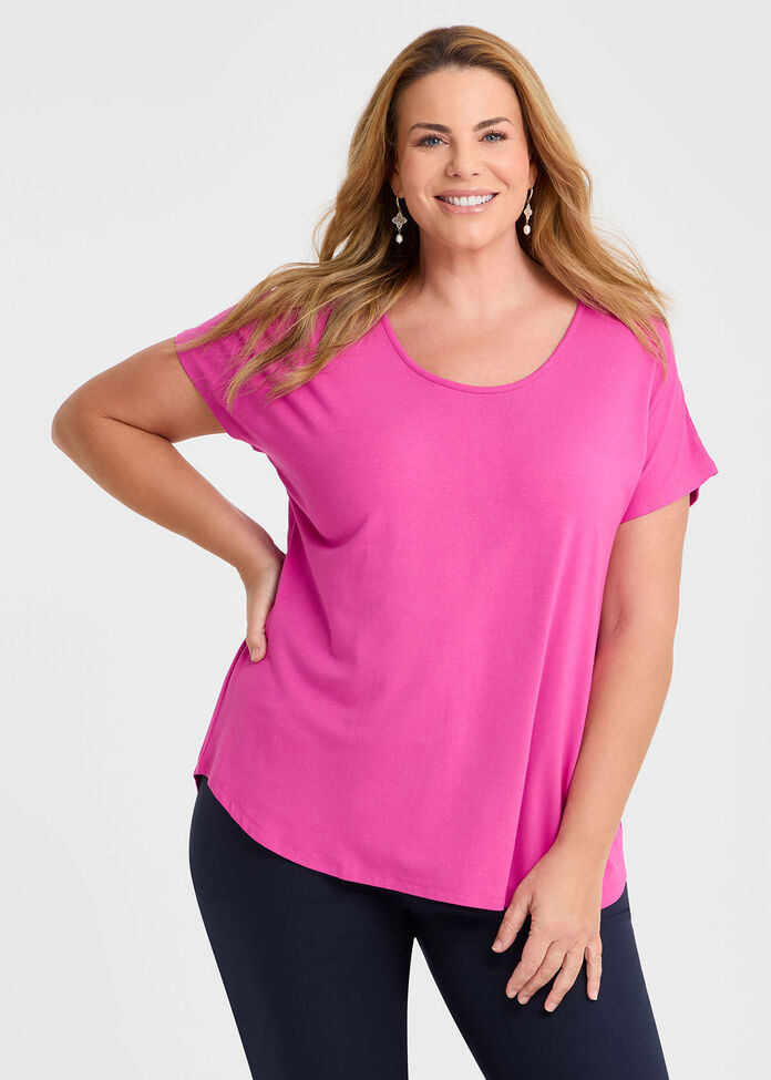 Natural Round Neck Everyday T-shirt, , hi-res