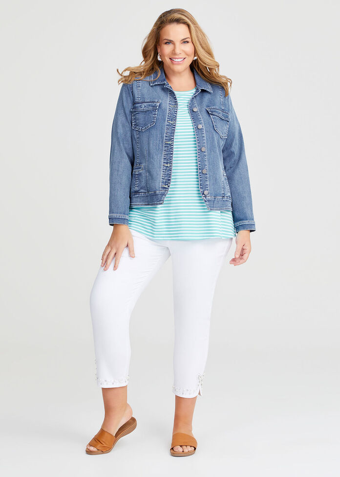 Summer Stretch Denim Jacket, , hi-res